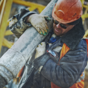 Worker at a new york city construction site